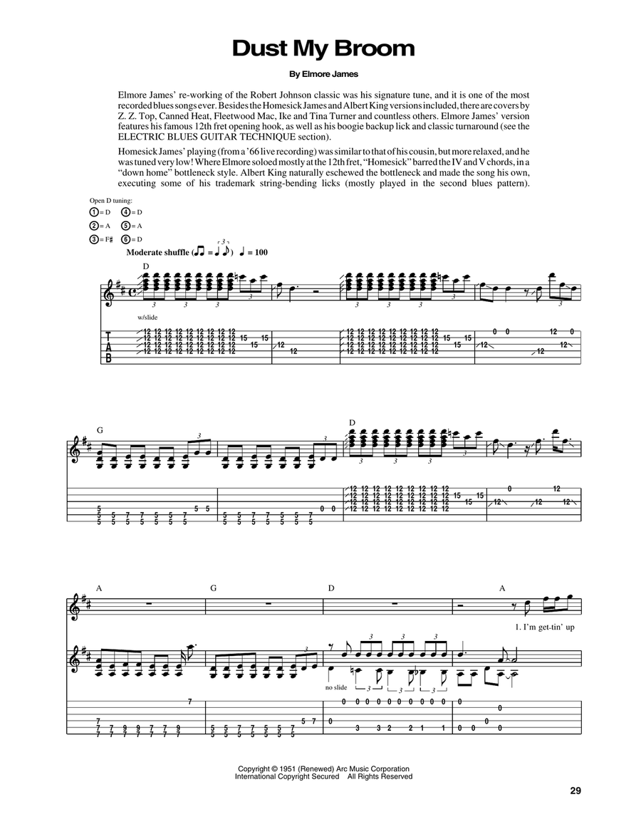 Dust My Broom Acoustic Guitar scores gallery preview page 1