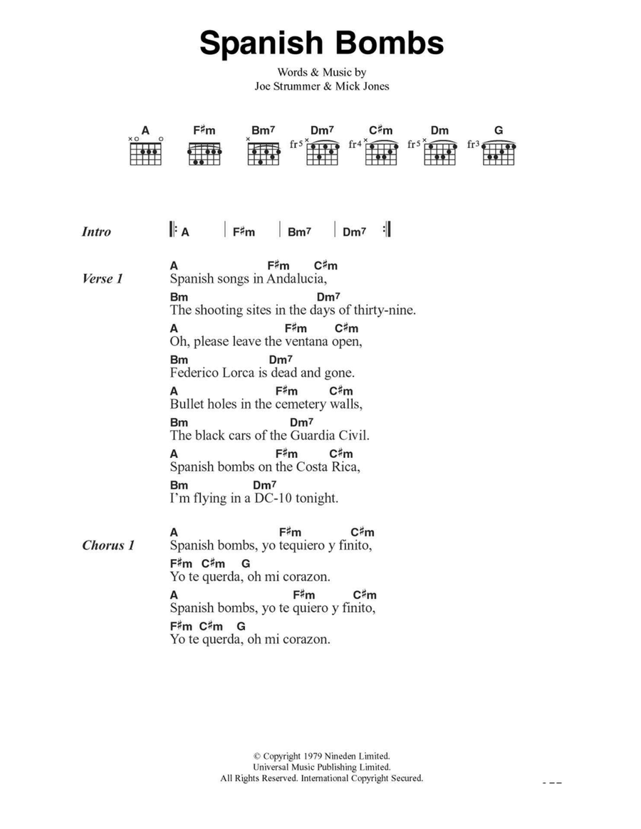 Spanish Bombs Spanish Bombs Electric Guitar scores gallery preview page 1
