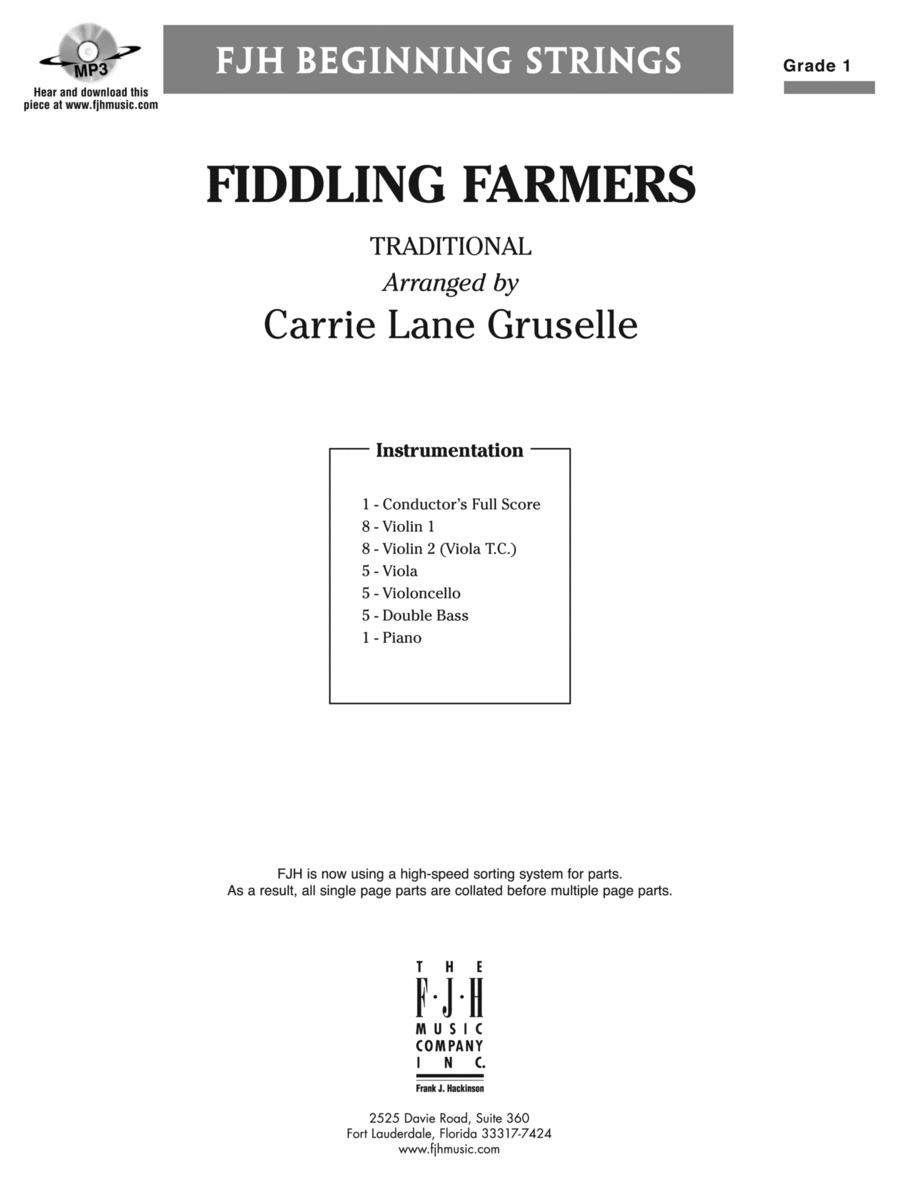 Fiddling Farmers: Score Fiddling Farmers: Score String Orchestra scores gallery preview page 1