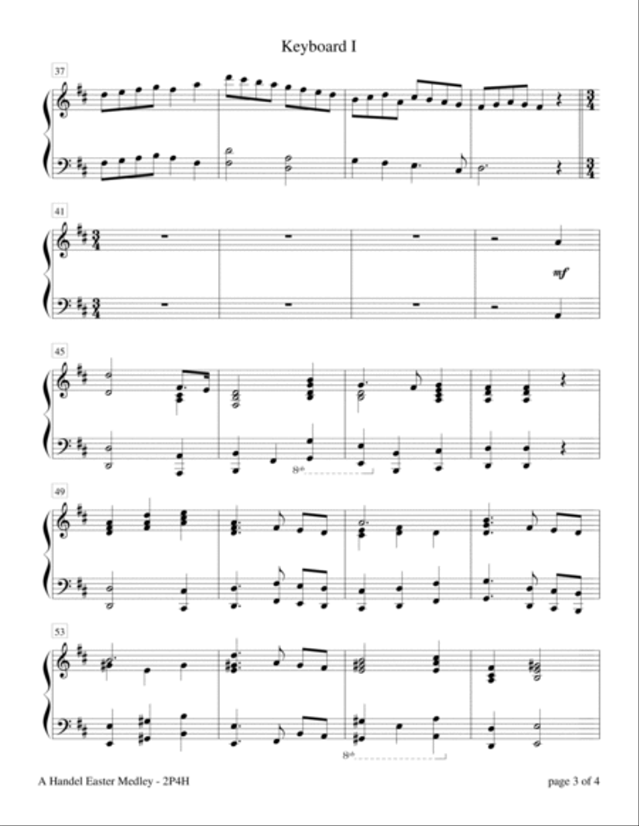A Handel Easter Medley (2 Pianos, 4 Hands) 2 Pianos, 4-Hands scores gallery preview page 3