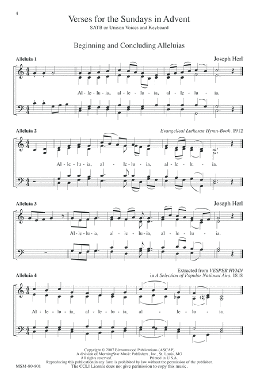 Advent Alleluias 4-Part scores gallery preview page 3
