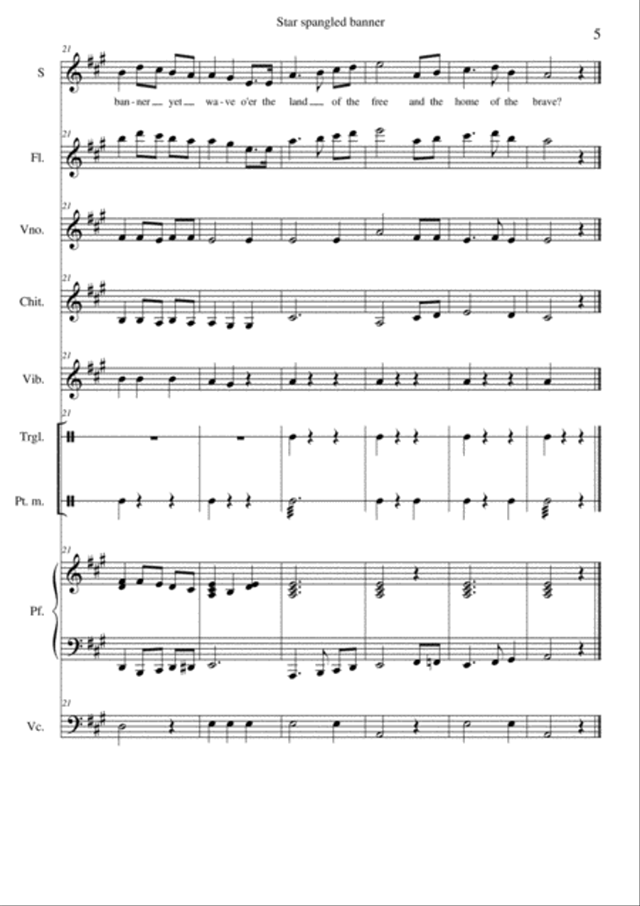 The star spangled banner The star spangled banner Small Ensemble scores gallery preview page 5