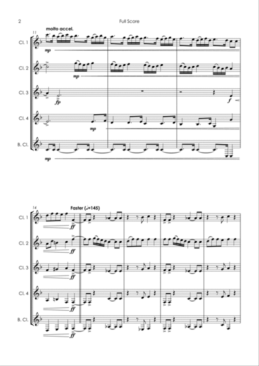 Ding Dong, Bing Bong! - clarinet quintet Clarinet Quintet scores gallery preview page 6