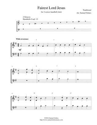 Fairest Lord Jesus - for 2-octave handbell choir
