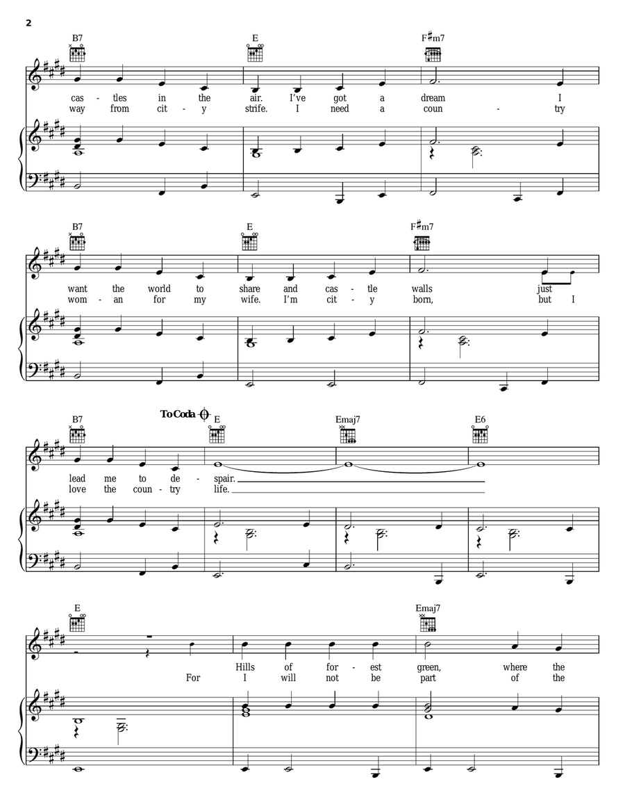 Castles In The Air Castles In The Air Piano, Vocal, Guitar scores gallery preview page 2