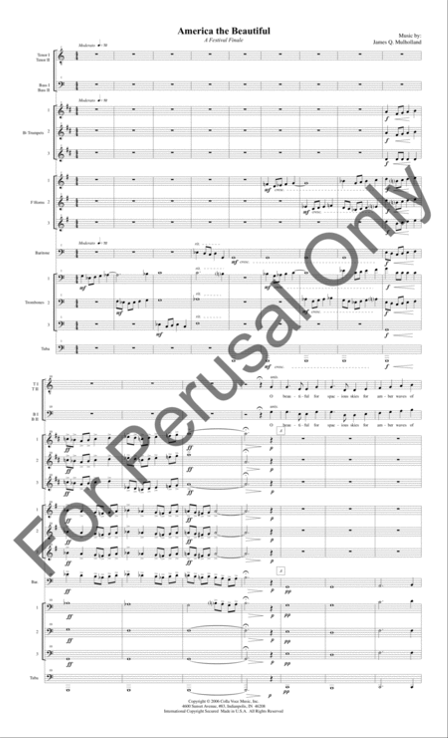 America The Beautiful (Small Brass Ensemble Score/Parts) Choir scores gallery preview page 2