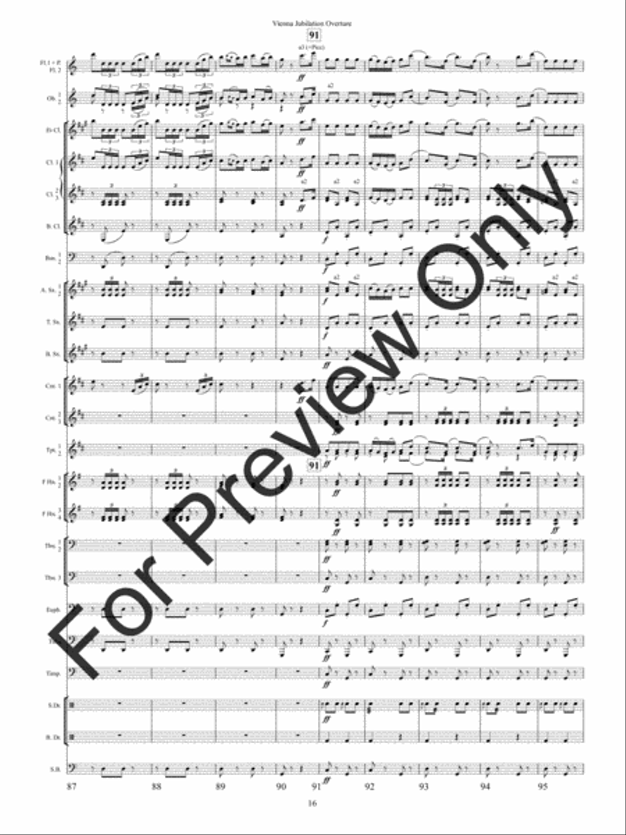 Vienna Jubilation Overture (Score) Concert Band scores gallery preview page 19