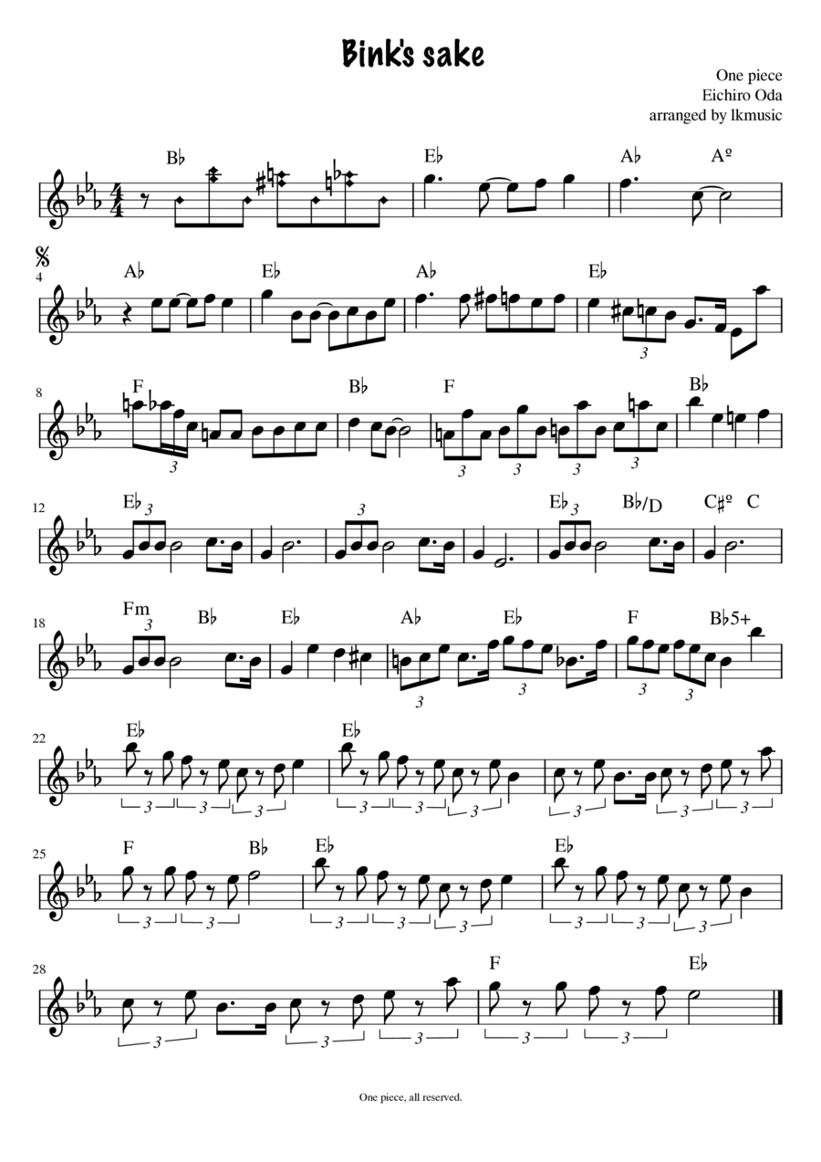 Bink's sake Flute scores gallery preview page 1