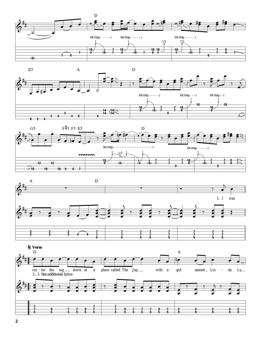 Gimme Three Steps Acoustic Guitar scores gallery preview page 2