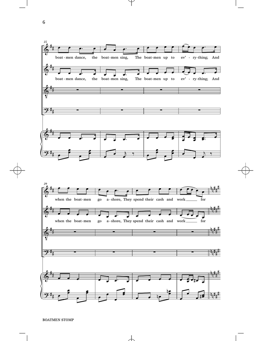 Boatmen Stomp 4-Part scores gallery preview page 4