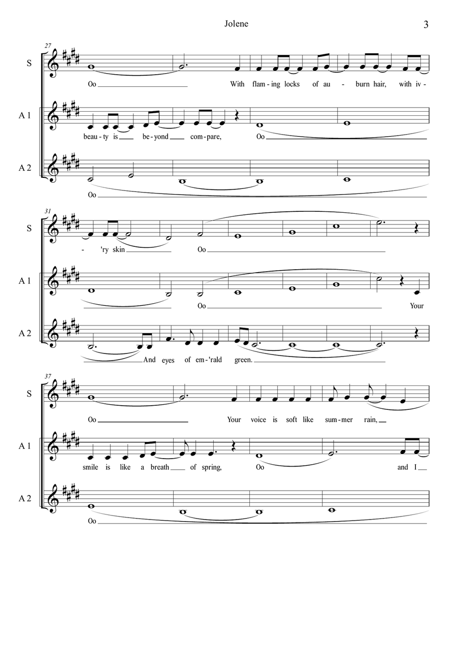 Jolene A Cappella scores gallery preview page 3