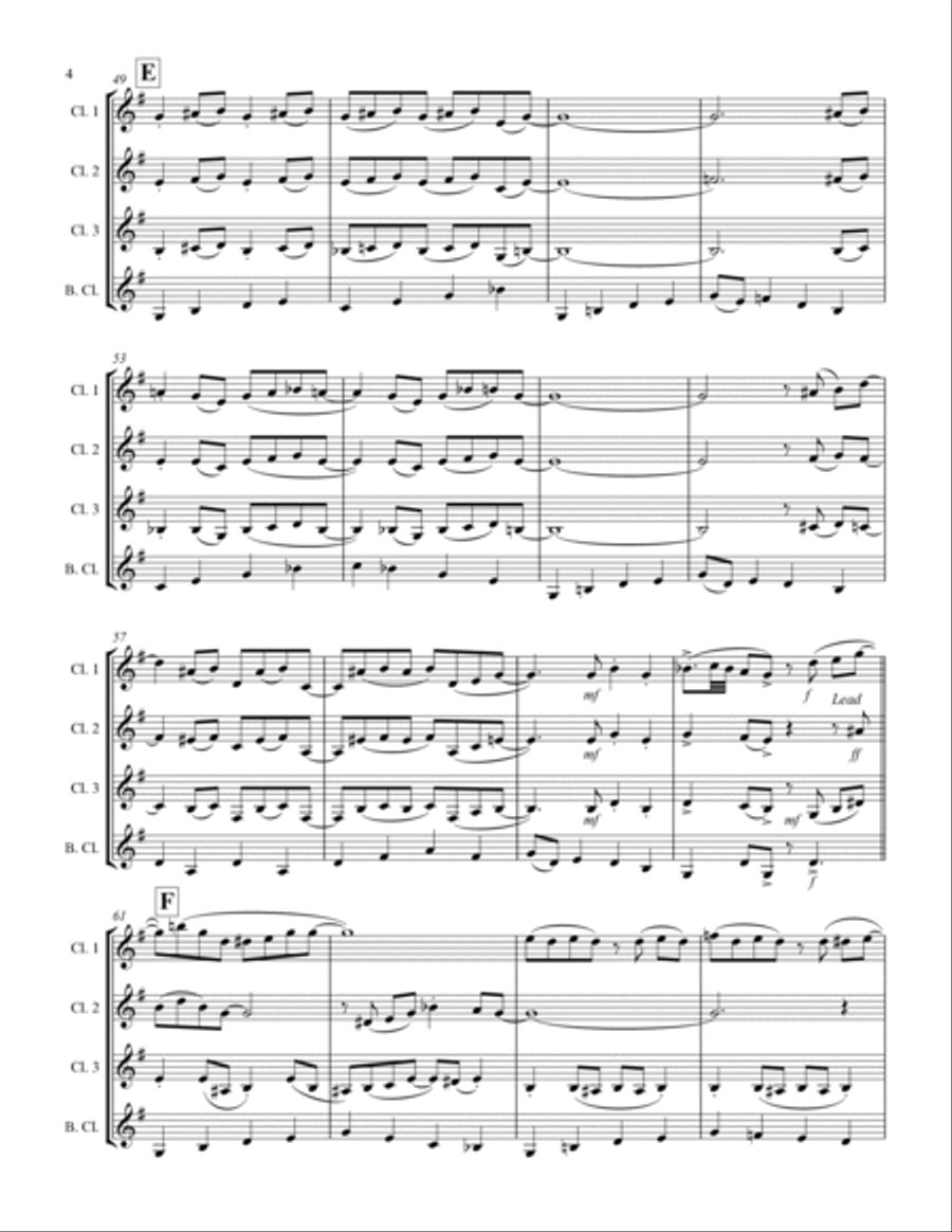 St. Louis Blues (for Clarinet Quartet) St. Louis Blues (for Clarinet Quartet) Clarinet Quartet scores gallery preview page 5