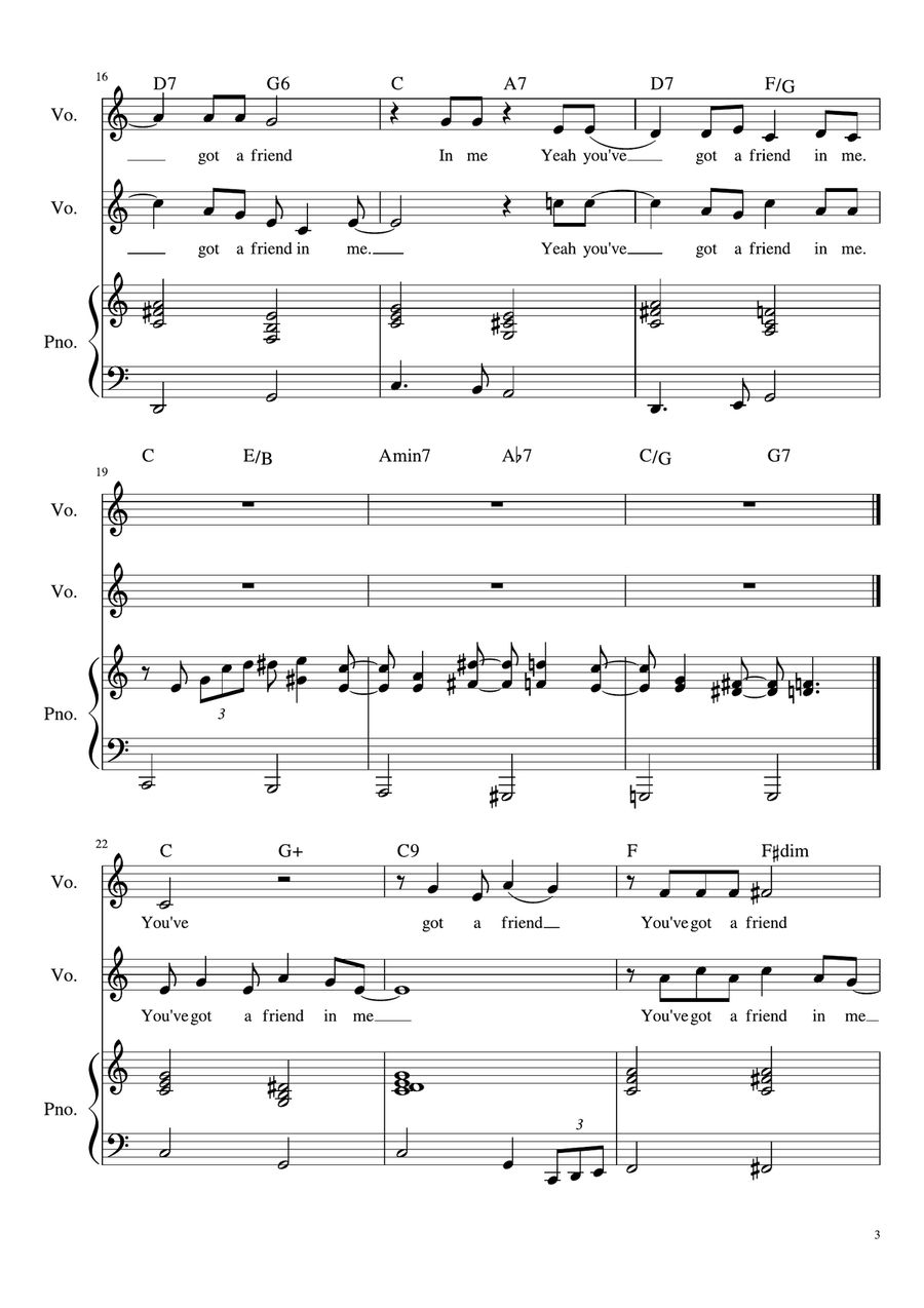 You've Got A Friend In Me Vocal Duet scores gallery preview page 3