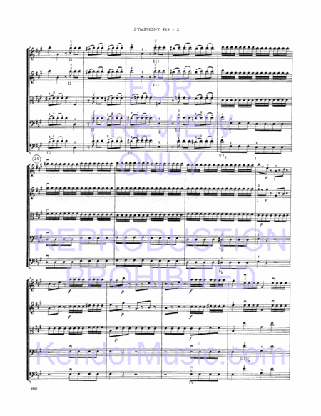 Symphony #29 (1st Movement) (Full Score)
