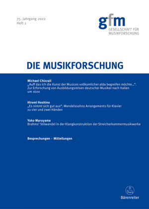 Die Musikforschung, Heft 1/2022