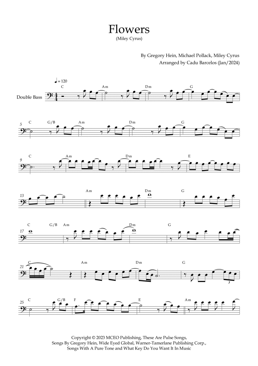 Flowers Double Bass scores gallery preview page 1