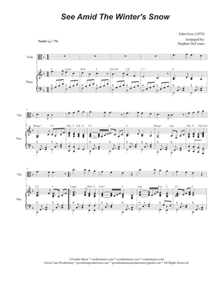 See Amid The Winter's Snow (Viola solo and Piano)