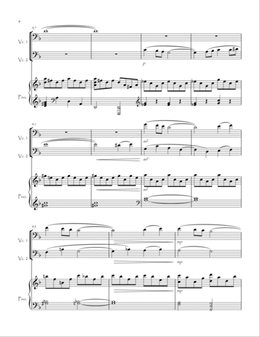 Reverie for Cello Duet and Piano String Duet scores gallery preview page 5