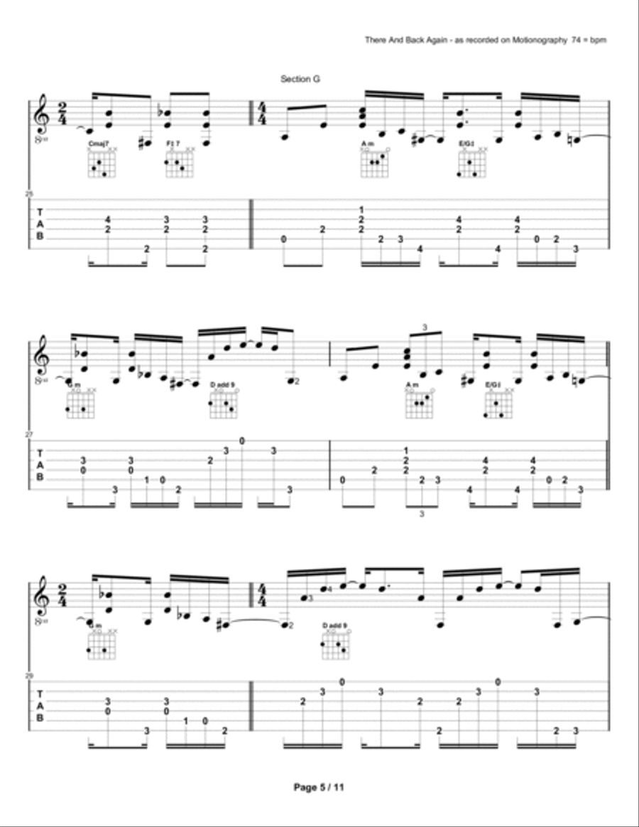 There and Back Again Acoustic Guitar scores gallery preview page 5