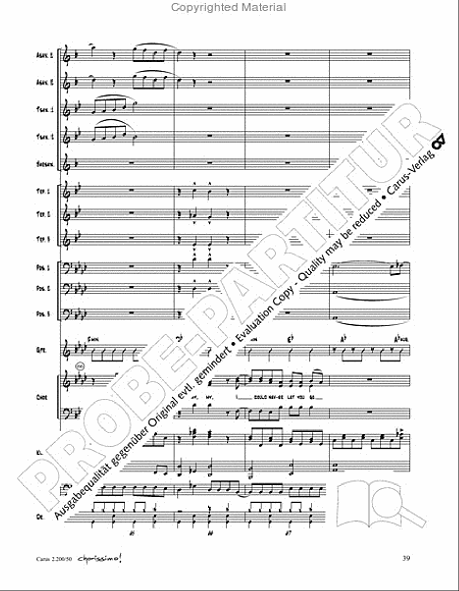 Chorissimo. Instrumentale Begleitarrangements fur Small Bigband, Vol. 3 Big Band scores gallery preview page 37