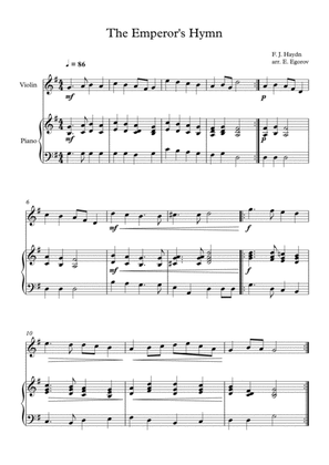 The Emperor's Hymn, Franz Joseph Haydn, For Violin & Piano