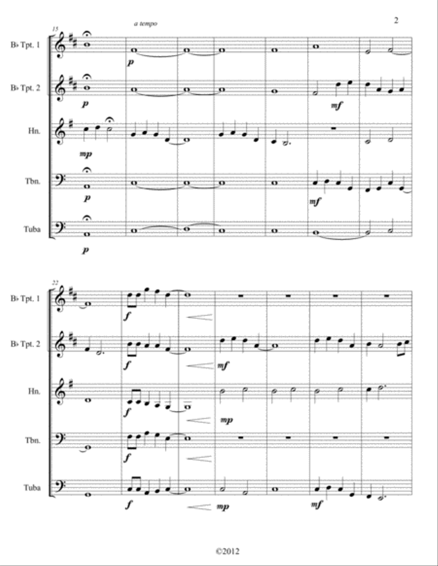 Reflection Pool Brass Quintet scores gallery preview page 4