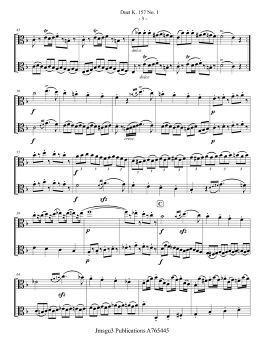 Mozart: Duet K. 157 No.1 for Viola Duo image number null