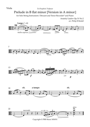Prelude in A minor (Lyadov) - [Viola]