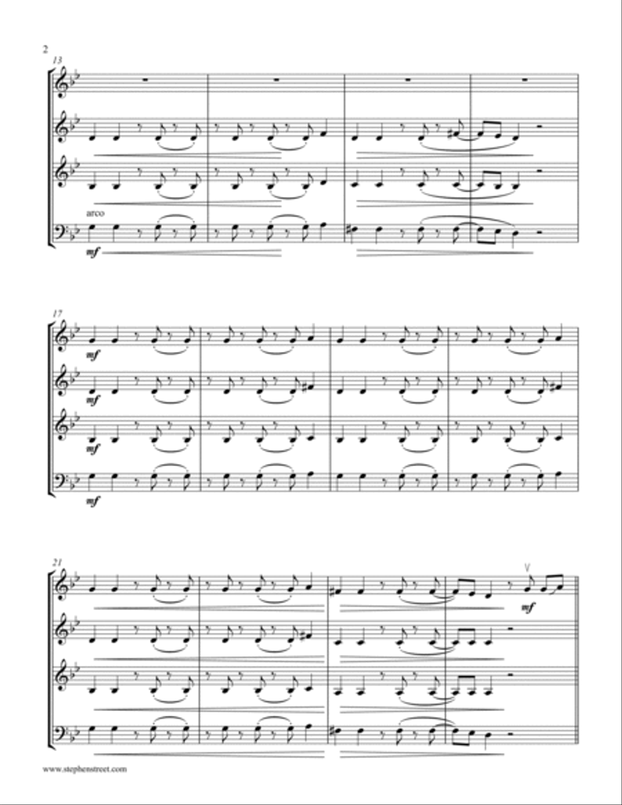 Bad Guy String Quartet scores gallery preview page 2