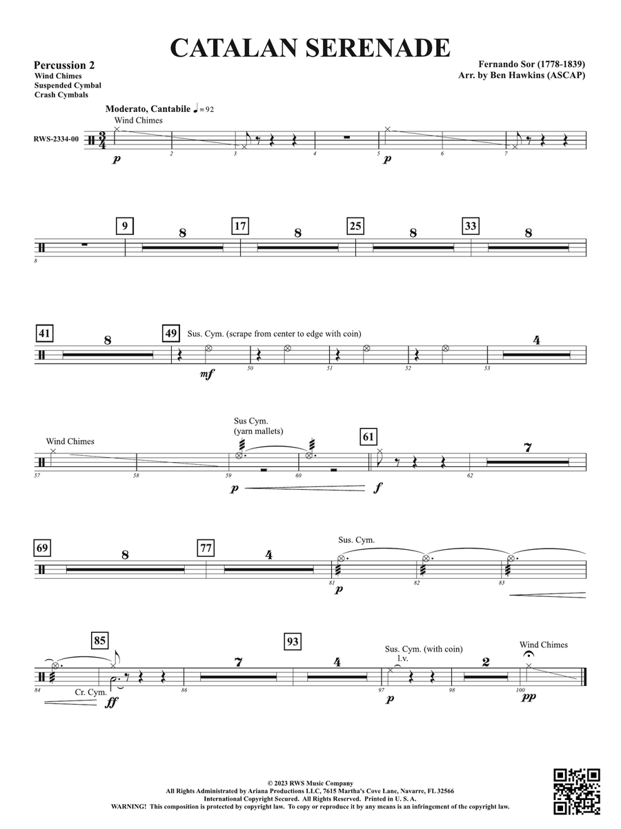 Catalan Serenade: 2nd Percussion Percussion scores gallery preview page 1