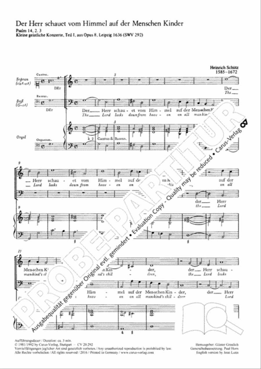 The Lord looks down (Der Herr schauet vom Himmel) Voice scores gallery preview page 2