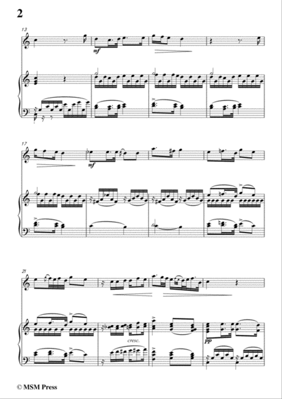 Schubert-Frühlingsglaube,for Flute and Piano Flute Solo scores gallery preview page 4