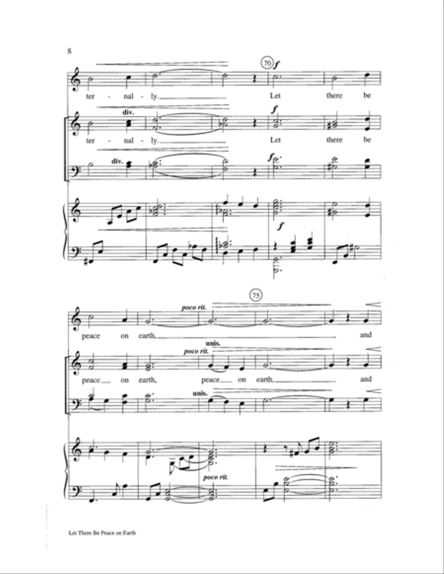 Let There Be Peace on Earth 4-Part scores gallery preview page 8