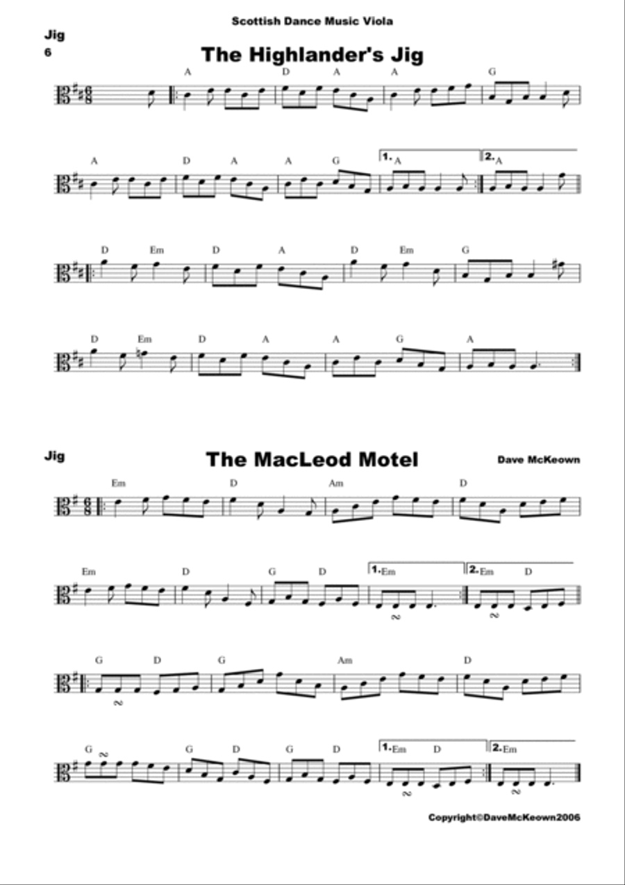 Traditional Scottish Dance Music for Viola; 40 Jigs, Marches, Strathspeys and more... Viola Solo scores gallery preview page 6