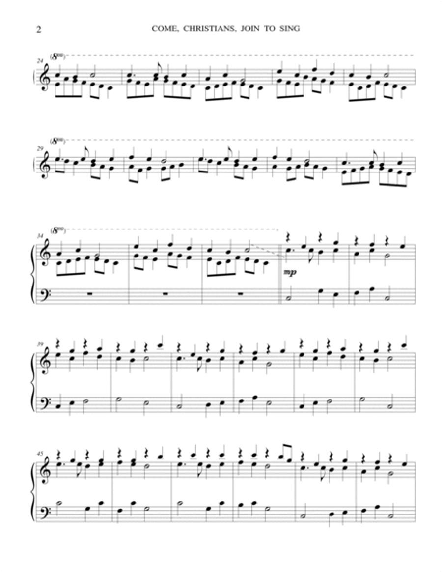 Come, Christians, Join to Sing (MADRID) Carillon scores gallery preview page 2