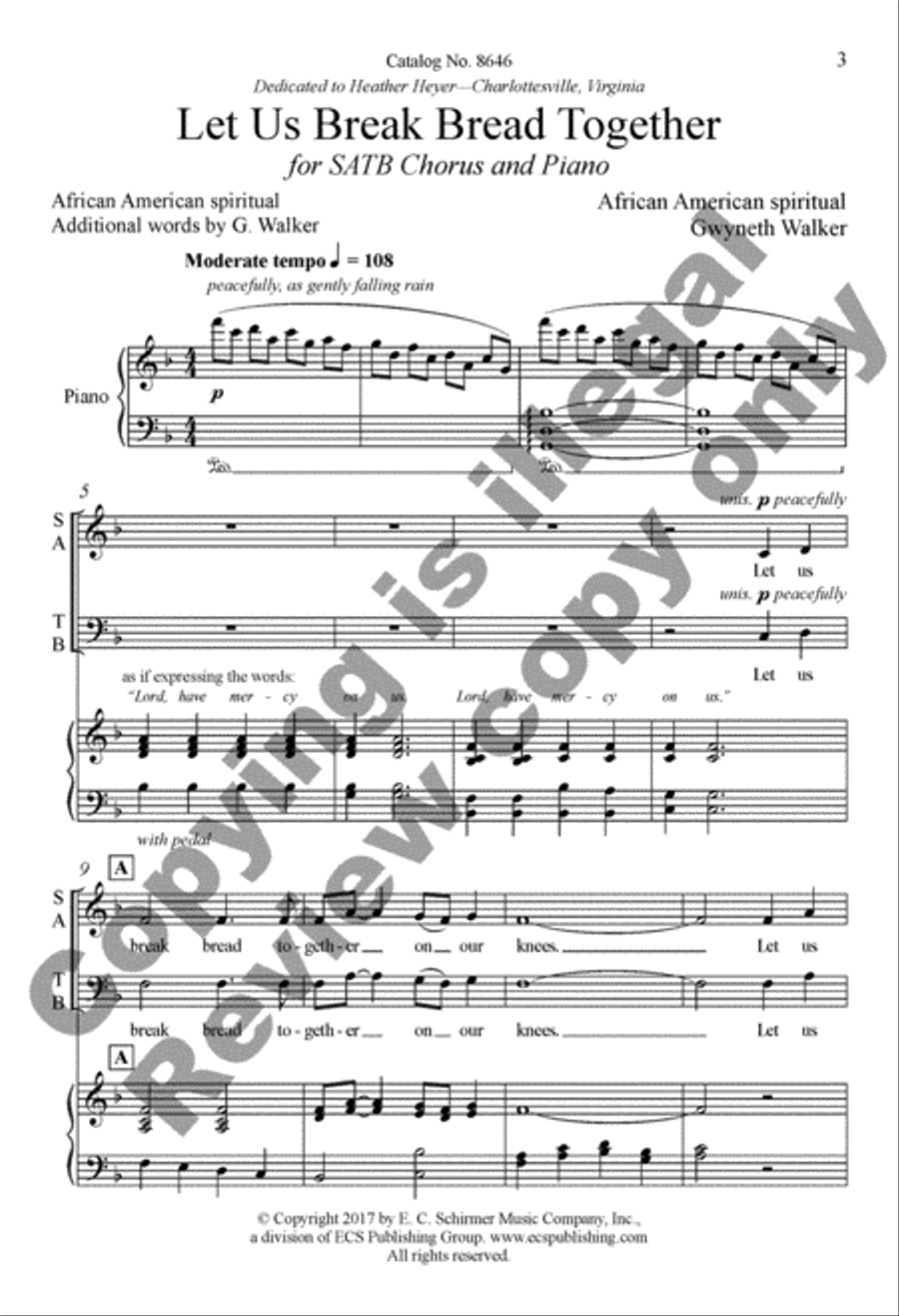 Let Us Break Bread Together 4-Part scores gallery preview page 13