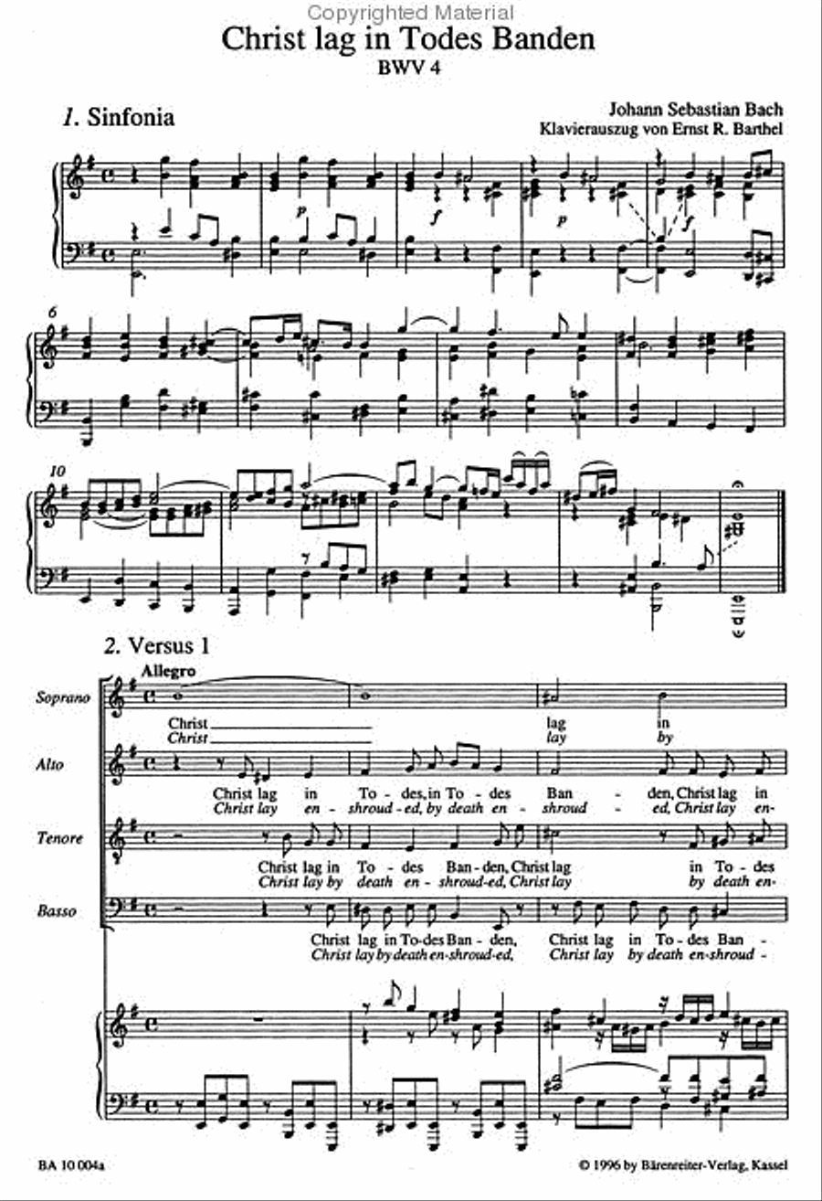 Christ lay by death enshrouded, BWV 4 4-Part scores gallery preview page 3