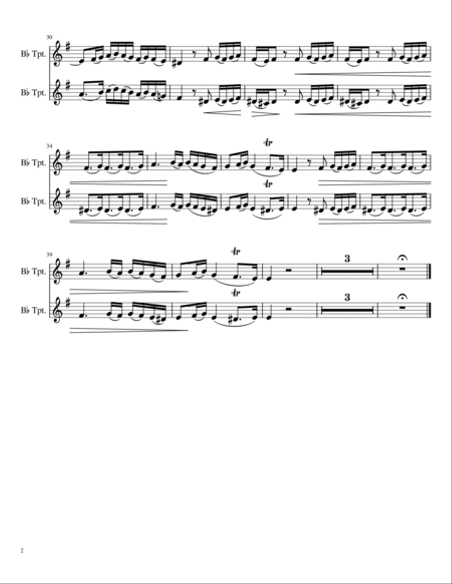 Concerto for Two Violins in A Minor Trumpet Duet scores gallery preview page 6