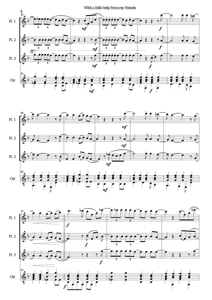 With A Little Help From My Friends Small Ensemble scores gallery preview page 4