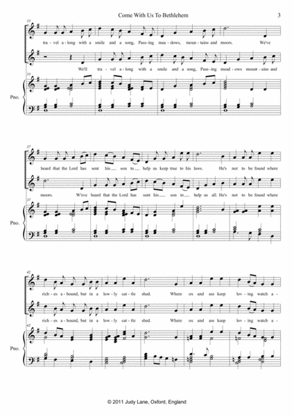 Come With Us To Bethlehem - For childrens choir (2 parts) and piano image number null