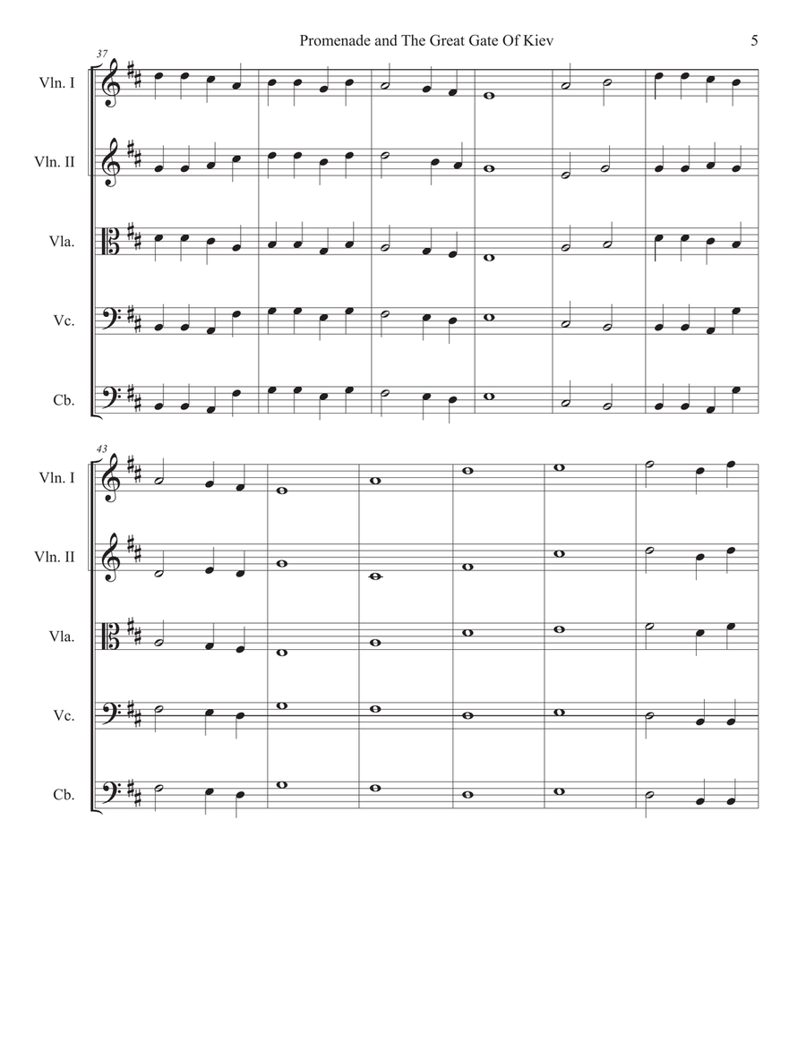 Promenade and The Great Gate Of Kiev Promenade and The Great Gate Of Kiev String Orchestra scores gallery preview page 5