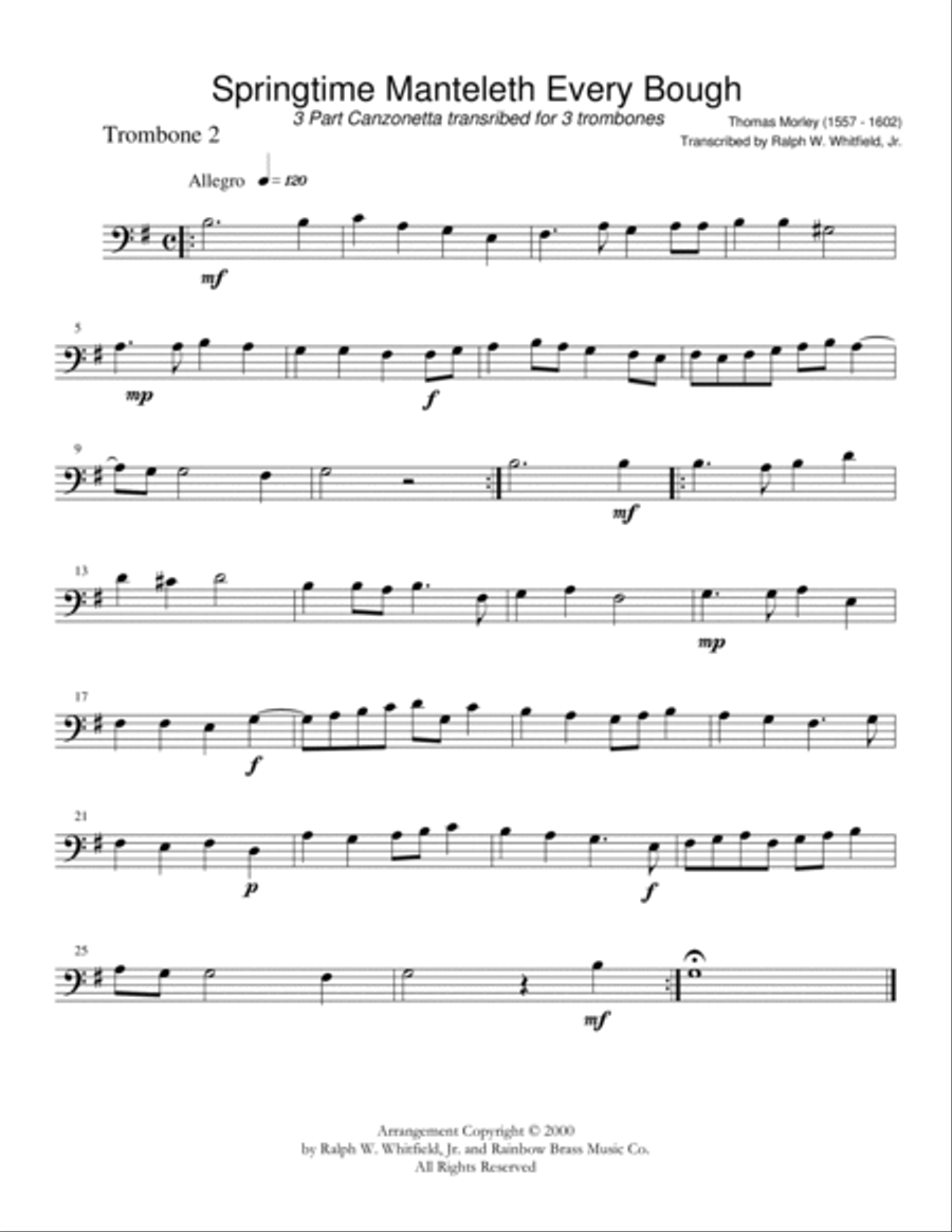 9 3-Part Canzonettas by Thomas Morely 3-Part scores gallery preview page 4