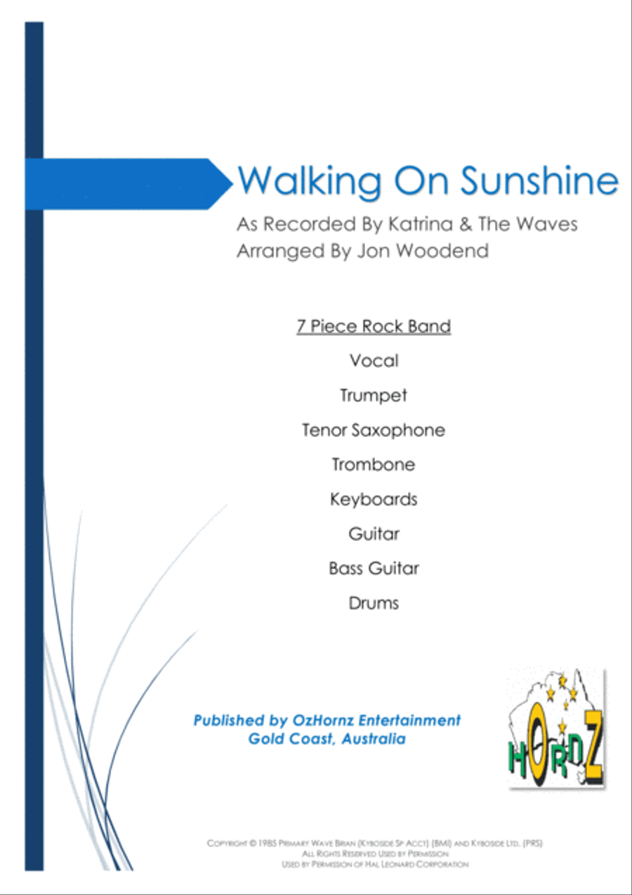 Walking On Sunshine Jazz Ensemble scores gallery preview page 1