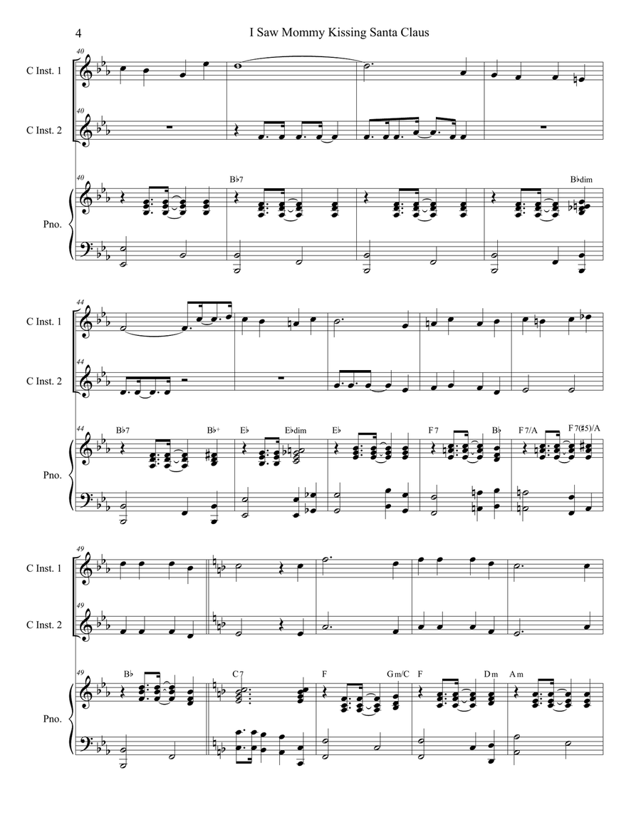 I Saw Mommy Kissing Santa Claus Flute scores gallery preview page 4