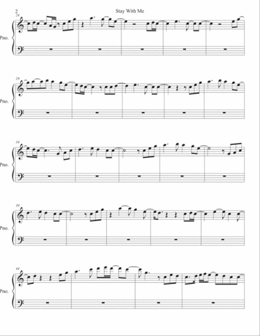 Stay With Me Easy Piano scores gallery preview page 2