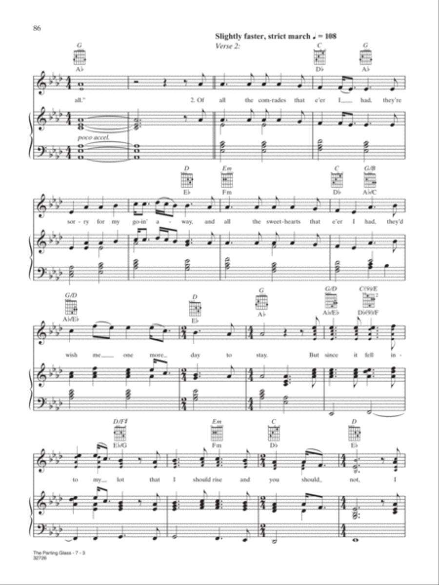 The Parting Glass Piano, Vocal, Guitar scores gallery preview page 3
