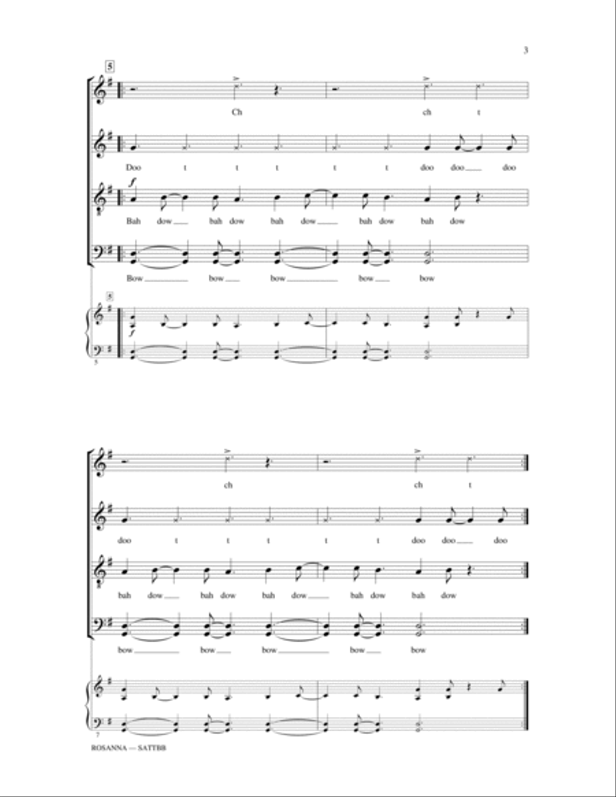 Rosanna (arr. David Lawson) 4-Part scores gallery preview page 2