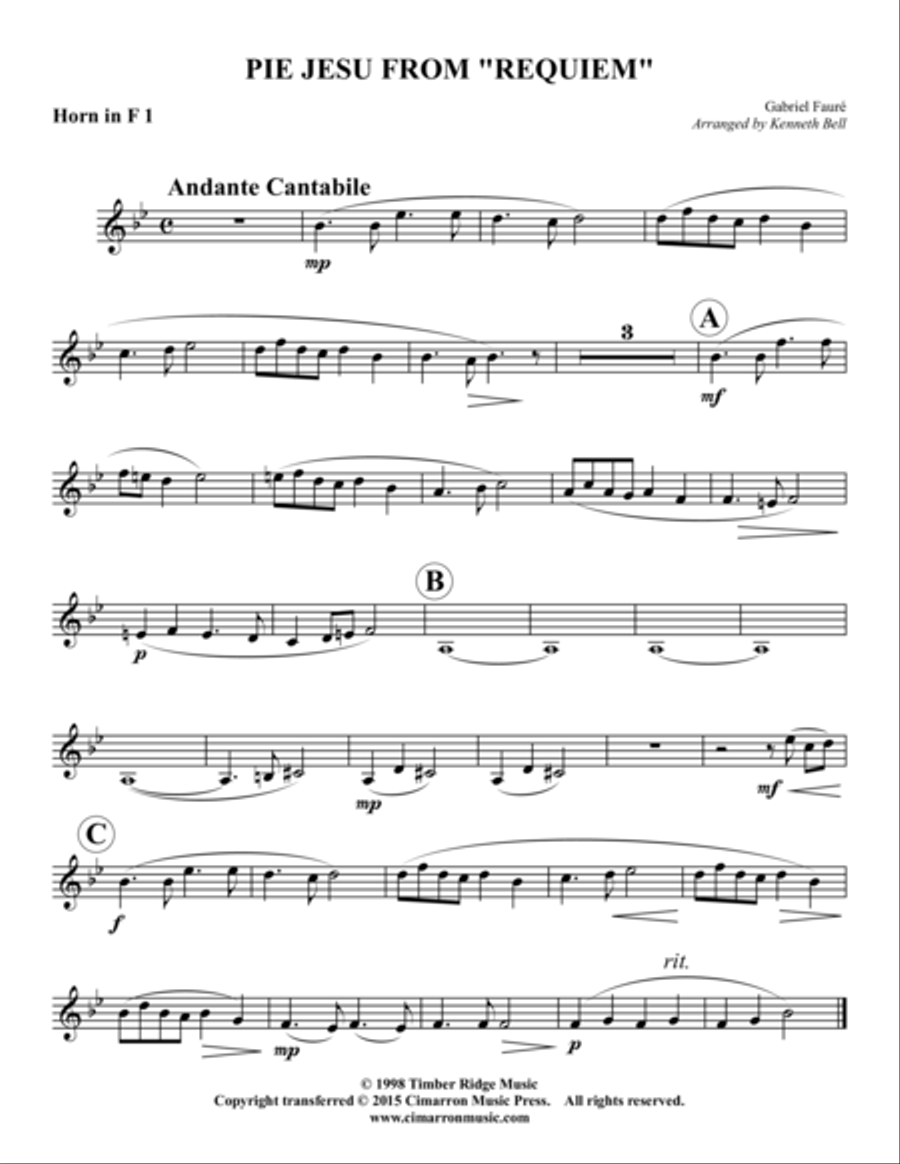 Pie Jesu Pie Jesu Horn scores gallery preview page 3