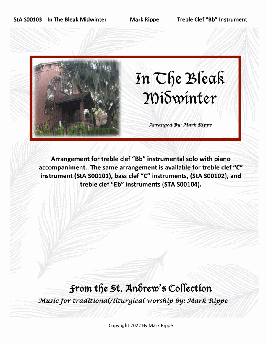 In The Bleak Midwinter (StA S00103) Piano scores gallery preview page 1