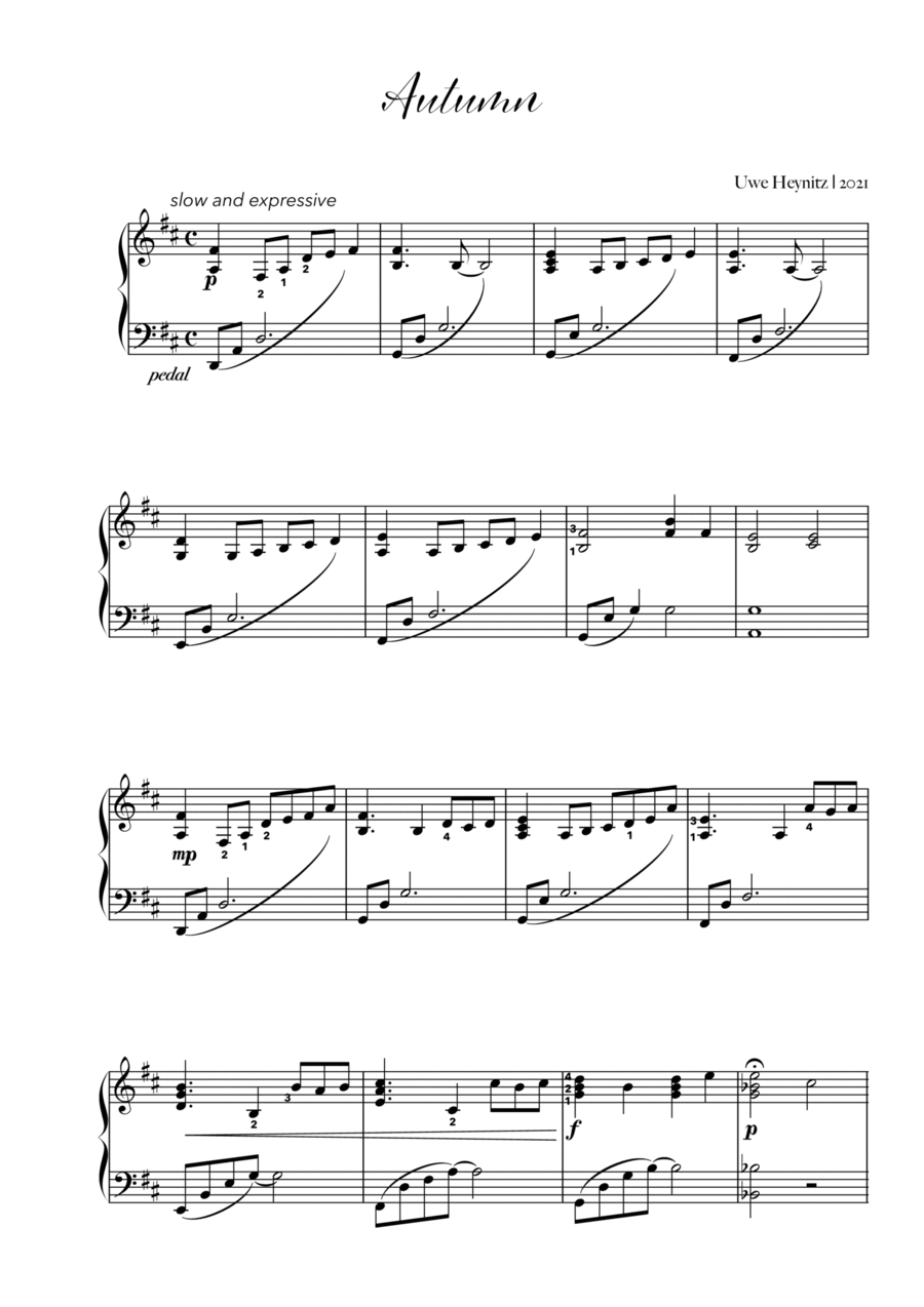 Autumn Piano Solo scores gallery preview page 1
